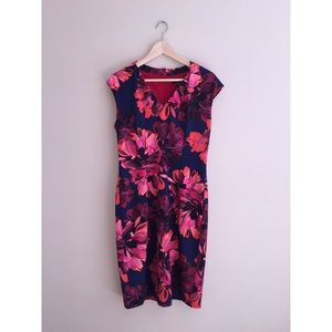 Maggy London stretch sheath floral dress